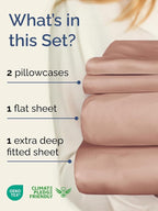 Extra Deep Twin XL Sheet Set - 4 Piece Breathable & Cooling Sheets - Hotel Luxury Bed Sheets Set - Easy & Secure Fit - Soft, Wrinkle Free & Comfy Sheets Set - Mauve Sheet Set with Extra Deep Pockets