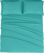 Mejoroom Bed Sheets Set,Extra Soft Luxury King Size Sheets with 15-inch Deep Pocket,Premium Bedding Collection - Soft, Breathable, Wrinkle & Fade Resistant - 4 Piece (King,Teal)