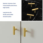 LONTAN 50 Pack Gold Cabinet Knobs Brushed Brass Kitchen Knobs Gold Drawer Knobs Bathroom Cupboard Furniture Hardware 2in Overall Length