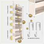 HOMELUX THEORY 2 PC Heavy Duty Over the Door Organizer 55x14x6.7, 6 Large Front & 12 Side Pockets, Hanging Storage Closet Door Organizer for Bedroom, Bathroom and Baby Nursery Storage (Ivory)