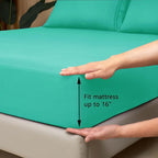 Mejoroom Twin Sheet Set - Hotel Collection Twin Sheets - Bedding Sheets & Pillowcases with Deep Pocket Fitted Sheet, Breathable, Wrinkle & Fade Resistant - 3 Piece(Mint)