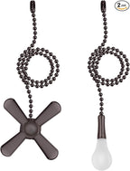 Ceiling Fan Pull Chain, 2 pieces 3mm Diameter Beaded Ball Fan Pull Chain, 12 Inches Fan Pulls Set with Connector (ORB)