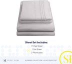 1800 Thread Count Sheet Set – Soft Egyptian Quality Brushed Microfiber Sheets – Luxury Bedding Set with Flat Sheet, Fitted Sheet, 2 Pillow Cases