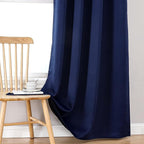 ChrisDowa 100% Blackout Curtains 84 inch Long for Bedroom with Black Liner, Extra Wide 2 Thick Layers Total Blackout Thermal Insulated Grommet Window Curtains 2 Panels Set (Navy Blue, 60 x 84 Inch)