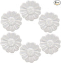 6PCS Vintage Floral Daisy Ceramic Dresser Drawer Knobs Elegant Cabinet Cupboard Door Hardware Pull Handles w/Screws White