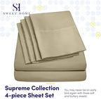 Twin Size Bed Sheets - 4 Piece 1500 Supreme Collection Fine Brushed Microfiber Deep Pocket Twin Sheet Set Bedding - 1 EXTRA PILLOW CASES, GREAT VALUE, Twin, Sage