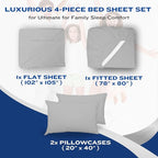 DREAMCARE Queen Size Sheets - Cooling Bed Sheets - 4pcs Set - up to 15" Deep Pocket Queen Sheet Set - Sheets Queen Size Bed - Soft & Long Lasting 100% Fine Brushed Polyester with Side Pocket - LGray
