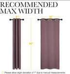 NICETOWN Patio Glass Door Blackout Curtains for Bedroom/Living Room, Dry Rose, 42 inches Wide x 90 inches Long, 1 Pair, Privacy Panel Drapes for Dining Room and Guest Room
