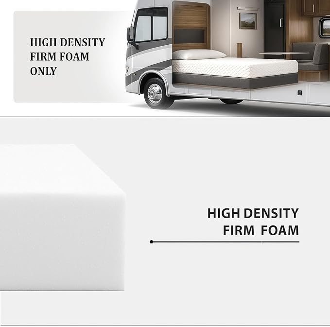 Foamma 7" x 34" x 75" High Density RV Bunk Mattress Replacement, Firm, Durable, Premium Comfort, USA Made, No Cover