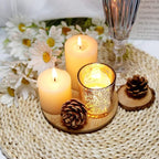 Silver Mercury Glass Tea Light Holders Set of 36 - Elegant Votive Candle Holders for Weddings, Showers and Home Decor - Perfect for Table Centerpieces and Parties (Glass, Silver)