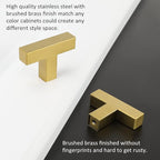 LONTAN 30 Pack Dresser Knobs Brushed Brass Kitchen Cabinet knobs Square Gold Cabinet Door Hardware for Bathroom Closet Cupboard