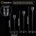 Vincidern 36pcs Acrylic Candle Holders Centerpieces for Table, Taper Candle Holder for Wedding Decor, Holiday, Events,Party, Halloween, Christmas Decorative Candlestick Holder, Taper Candle Holder Set