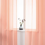 DUALIFE 2 Panels Pink Sheer Curtains 120 Inch Length for Girls Kid Room - Bed Canopy Voile Drape Curtains for Wedding Party Backdrop,52 Wide by 120 Long