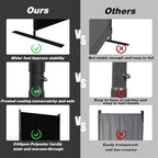 Room Divider, 3 Panel Folding Privacy Screens with Wider Support Feet, 6 Ft Portable Room Partition for Room Separator, 102" W X 71" H, Black