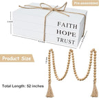 Decorative Books for Home Decor, White Faux Books for Decoration, Rustic Farmhouse Stacked Display Books (Faith, Hope, Trust)