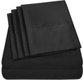 Twin XL Size Bed Sheets - 4 Piece 1500 Supreme Collection Fine Brushed Microfiber Deep Pocket Twin X-Large Sheet Set Bedding - 1 EXTRA PILLOW CASES, GREAT VALUE, Twin XL, Black