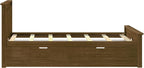 Max & Lily Twin Bed, Wood Bed Frame with Headboard for Kids with Trundle, Slatted, Walnut