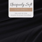 Linen Market Brushed Microfiber Twin Sheet Set 3 Piece – Oeko-TEX Certified Ultra Soft & Wrinkle-Free - 16" Deep Pocket Sheets - Easy Care Twin Size - Black