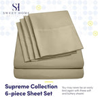 Sweet Home Collection 6 Piece 1500 Supreme Collection Brushed Microfiber Deep Pocket Sheet Set-2 Extra Pillow Cases, Great Value, Rv Short Queen, Sage