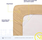 King Size Sheets - Breathable Luxury Bed Sheets with Full Elastic & Secure Corner Straps Built In - 1800 Supreme Collection Extra Soft Deep Pocket Bedding Set, Sheet Set, King, Camel