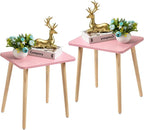 FORAOFUR Side Table Set of 2, Modern Side Table Accent Tables for Small Spaces, Wooden Home Decor, Easy Assembly