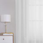 KEQIAOSUOCAI Pure White Sheer Curtains for Windows 63 inch Length - Grommet Voile Textured Soft & Lightweight Window Dressing for Bedroom Decor,W54 x L63, 2 Pieces