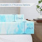 IULULU Mattress Topper, 2 Inch Gel Memory Foam Mattress Topper for Twin Size Bed, Blue