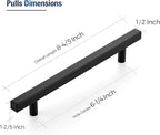 JOY DECOR 45 Pack 6-1/4 Inch Matte Black Square Cabinet Handles Stainless Steel Cabinet Hardware Pulls for Kitchen and Drawers with 8-13/16 Inch Overall Length