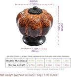 10 Pack Vintage Ceramic Pumpkin Cabinet Knobs, Kitchen Cabinet Drawers Dresser Cupboard Pull Handles Door Pulls with 5 Kinds of Screws (Leopard Print -Orange)