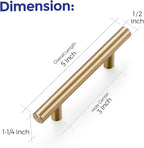 Ravinte 40 Pack 5 Inch Cabinet Pulls Champagne Bronze Stainless Steel Kitchen Drawer Pulls Cabinet Handles 5 InchLength, 3 Inch Hole Center