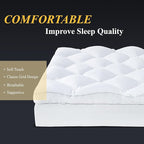 DOWNCOOL 3 Inch Queen Mattress Topper, Ultra Thick and Fluffy Supportive Memory Foam Mattress Topper for Body Pain, Mattress Pad with Breathable Mesh Design for Deep Sleep, 80x60x3 Inches