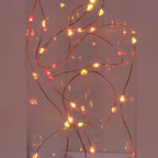 QBIS Battery Powered Fairy Lights for Halloween Decorations, 40 LEDs, Red, Orange, Yellow Battery Operated String Lights for Christmas, 6hr Timer Mode, Party, Bedroom, Dorm Lighting - 2 Pack