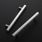 Ravinte Brushed Nickel Cabinet Handles 20 Pack 6-3/10 inch Satin Nickel Square Cabinet Pulls Silver Hardware for Kitchen Cabinets 8-4/5 inch Overall Length Stainless Steel Drawer Pulls