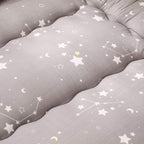 MAXYOYO Grey Constellation Japanese Floor Futon Mattress, Tatami Floor Mat Portable Camping Mattress Kids Sleeping Pad Foldable Roll Up Floor Lounger Couch Bed with Mattress Protector Queen Size
