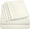 Sweet Home Collection 6 Piece 1500 Supreme Collection Brushed Microfiber Deep Pocket Sheet Set-2 Extra Pillow Cases, Great Value, Split King, Ivory