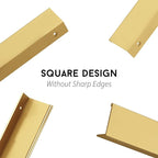 goldenwarm 50 Pack Gold Finger Edge Pulls Drawer Finger Pulls Champagne Gold Kitchen Hardware Handles Bedroom Dresser Drawers,3in Hole Center