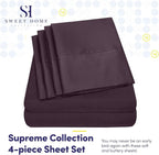 Twin Size Bed Sheets - 4 Piece 1500 Supreme Collection Fine Brushed Microfiber Deep Pocket Twin Sheet Set Bedding - 1 EXTRA PILLOW CASES, GREAT VALUE, Twin, Purple