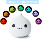 ZKLiLi Night Light for Kids, Cute Lamp Dumpling Light Birthday Gifts for Girls Boys, Kawaii Nightlight Silicone Portable Nursery Battery Powered Animal Night Lights for Baby Toddler Teen Bedrooms