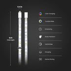 Feit Electric Smart Light Strip 16FT, Ultrathin RGBW Color Chasing LED Light Strip, 2.4GHz Wi-Fi Enabled, Works with Alexa and Google Home Assistant, Remote Control, (0.4in x 192in) TAPE192/CHASE/AG