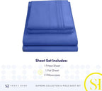 King Size Sheets - Breathable Luxury Bed Sheets with Full Elastic & Secure Corner Straps Built In - 1800 Supreme Collection Extra Soft Deep Pocket Bedding Set, Sheet Set, King, Royal Blue