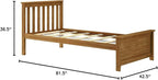 Plank+Beam Solid Wood Twin Bed Frame, Platform Bed with Headboard, Pecan