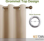 NICETOWN Room Divider Curtain Screen Partitions, Basement Hospital Medical Clinic Spa Lab Cubicle Curtain Divider Privacy Screen, Patio Door Curtain (Biscotti Beige, 1 Panel, 12.5ft Wide x 8ft Long)