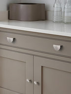 2 Pack Brushed Nickel Cabinet Pulls 3" Hole Center Cup Flat Silver Drawer Pulls Kitchen Cupboard Bathroom Dresser Cabinet Hardware Handles Zinc Alloy