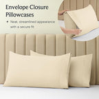 LuxClub 4 PC Full Size Sheet Set Deep Pockets Wrinkle Free Cooling Sheets Machine Washable Hotel Bedding Silky Soft - Cream Full