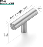 JOY DECOR 20 Pack 2 Inch Cabinet Pulls Kitchen Cabinet Handles with Single Hole Brushed Nickel Cabinet Hardware Stainless Steel Kitchen Drawer Pulls for Cabinets Cupboard,Wardrobe
