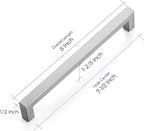 Ravinte 25 Pack 7-1/2 Inch Kitchen Square Cabinet Handles Satin Nickel Pulls Brushed Nickel Kitchen Cabinet Hardware Handles for Cupboard Drawer Pulls