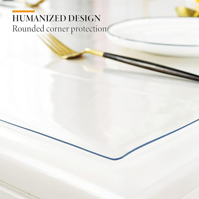 Deep Dream 1.5mm Clear Desk Cover Protector, 48×78 Inch Clear Desk Cover, Clear Desk Mat, Table Cover Tablecloth Protector Rectangle, Table Protector for Dining Room Table