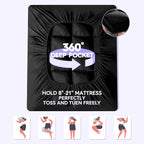 ABENE Mattress Topper for Back Pain Relief, Extra Thick Mattress Pad Pillowtop, Soft Mattress Protector Cover with 8"-21" Deep Pocket, Overfilled Down Alternative Filling (Black, Short Queen)