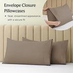 LuxClub 4 PC California King Sheet Set, Breathable Luxury Bed Sheets, Deep Pockets Wrinkle Free Cooling Sheets Machine Washable Hotel Bedding Silky Soft - Dark Khaki Cal King