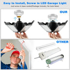 LED Garage Light - 160W Garage Light Bulb 64000LM 6500K Super Bright Garage Lighting w/ 6 Deformable Panels Screw in Shop Lights for Basement Workshop Warehouse Attic - 4Pack